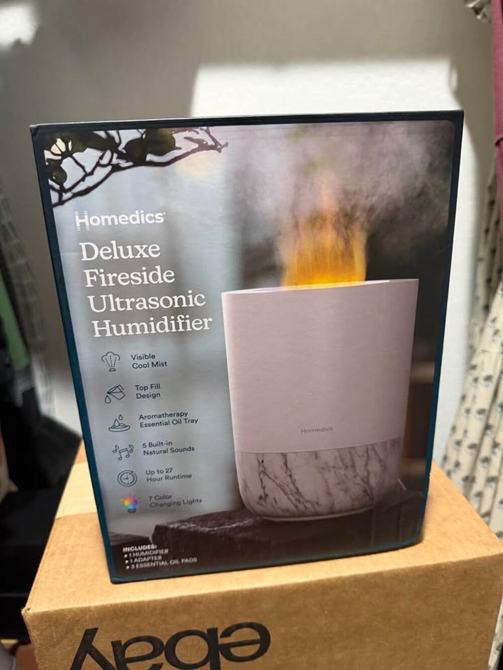Homedics Deluxe Fireside Ultrasonic Humidifier